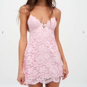 For love and lemons NWT creamsicle lace slip dress